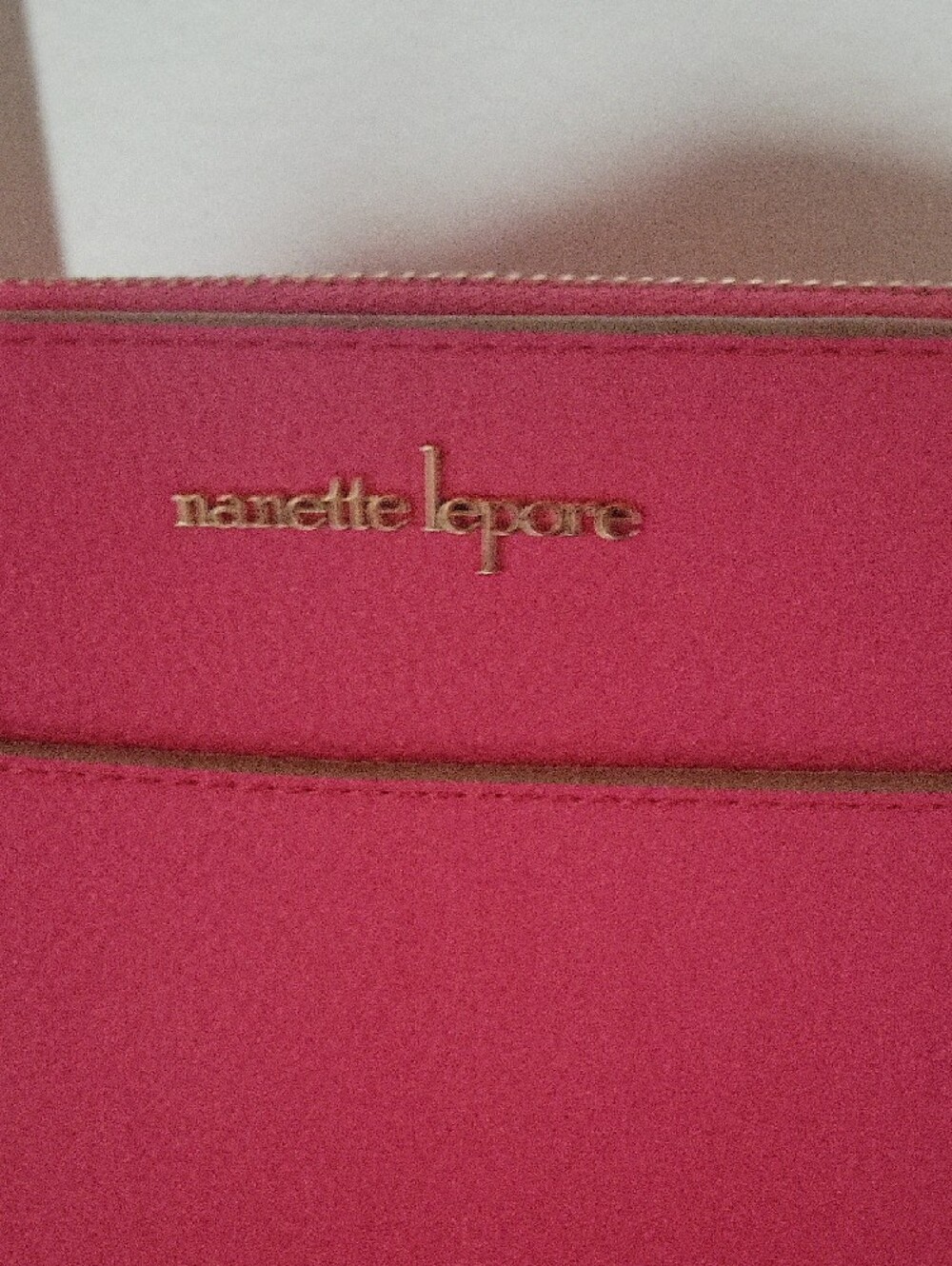 Nanette Lepore Hot Pink Pebbled Crossbody with Gold Chain - Picture 2 of 12